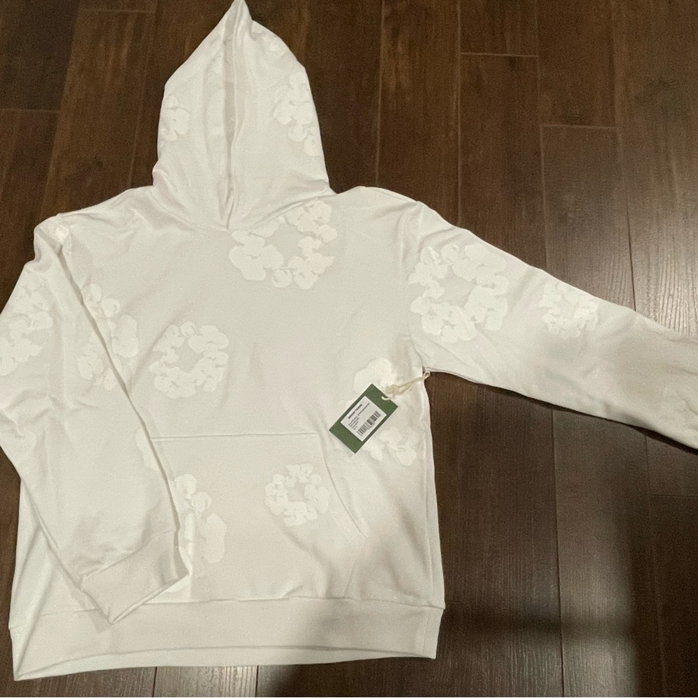 White denim tear hoodie new release